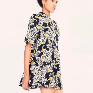 Zara Black and Yellow Floral Mini Dress